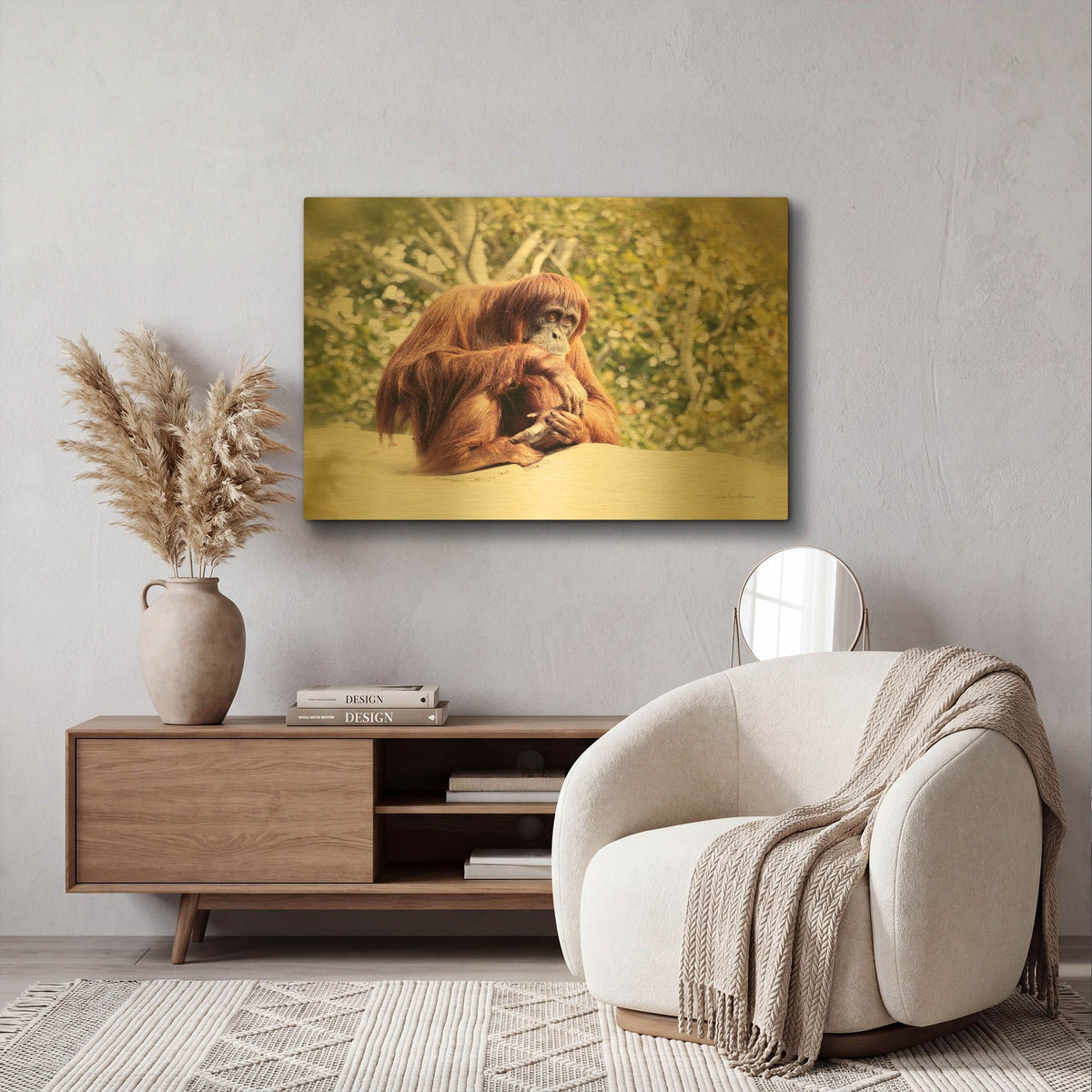 'Orangutan' By Debra Van Swearingen Gold Metal Wall Art