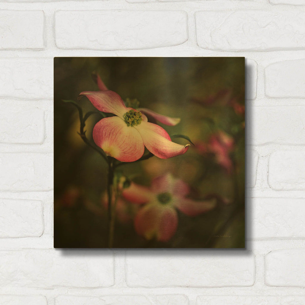 'Pink Dogwood II' By Debra Van Swearingen Gold Metal Wall Art