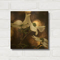 'White Dogwood I' By Debra Van Swearingen Gold Metal Wall Art