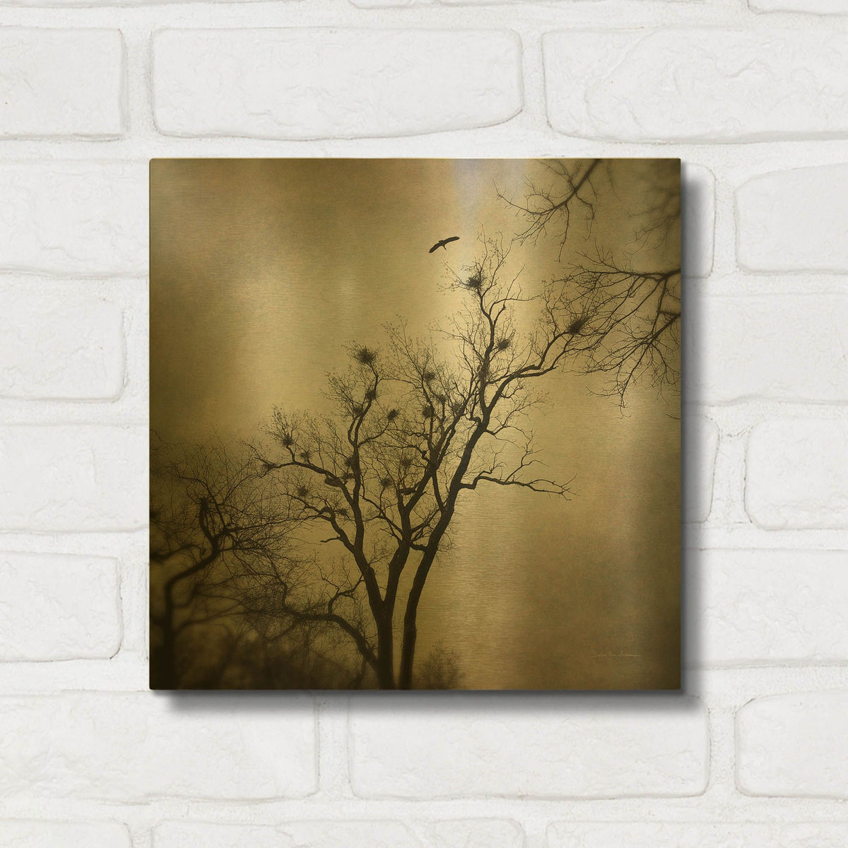 'The Heron Rookery' By Debra Van Swearingen Gold Metal Wall Art