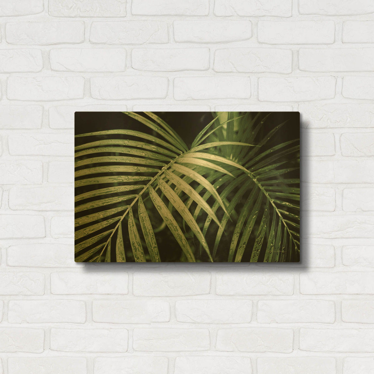 'Palm Fronds Green' By Debra Van Swearingen Gold Metal Wall Art
