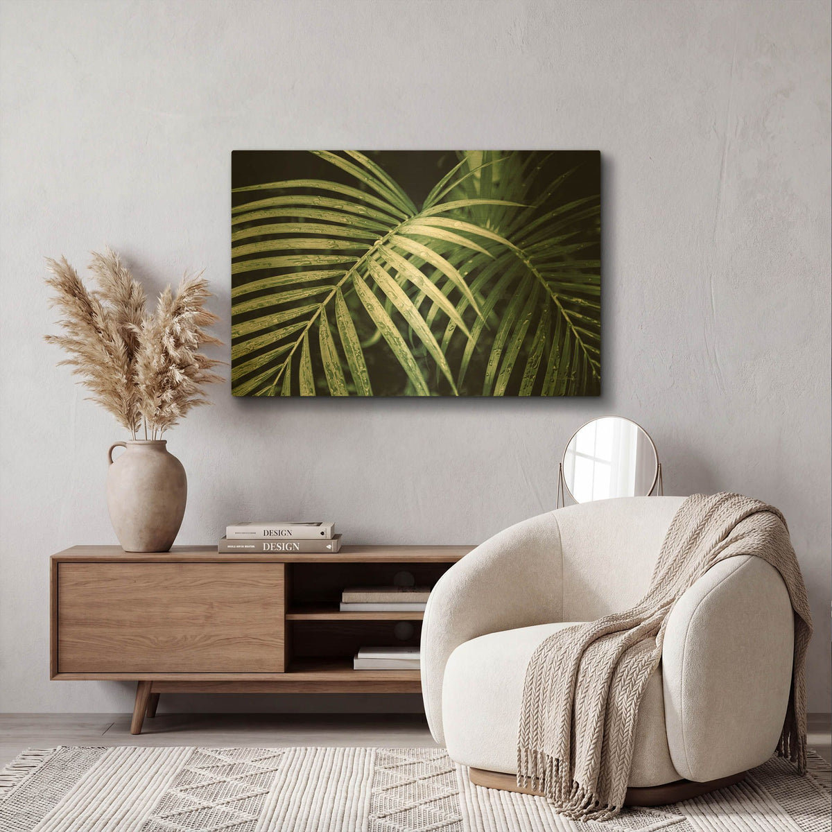 'Palm Fronds Green' By Debra Van Swearingen Gold Metal Wall Art