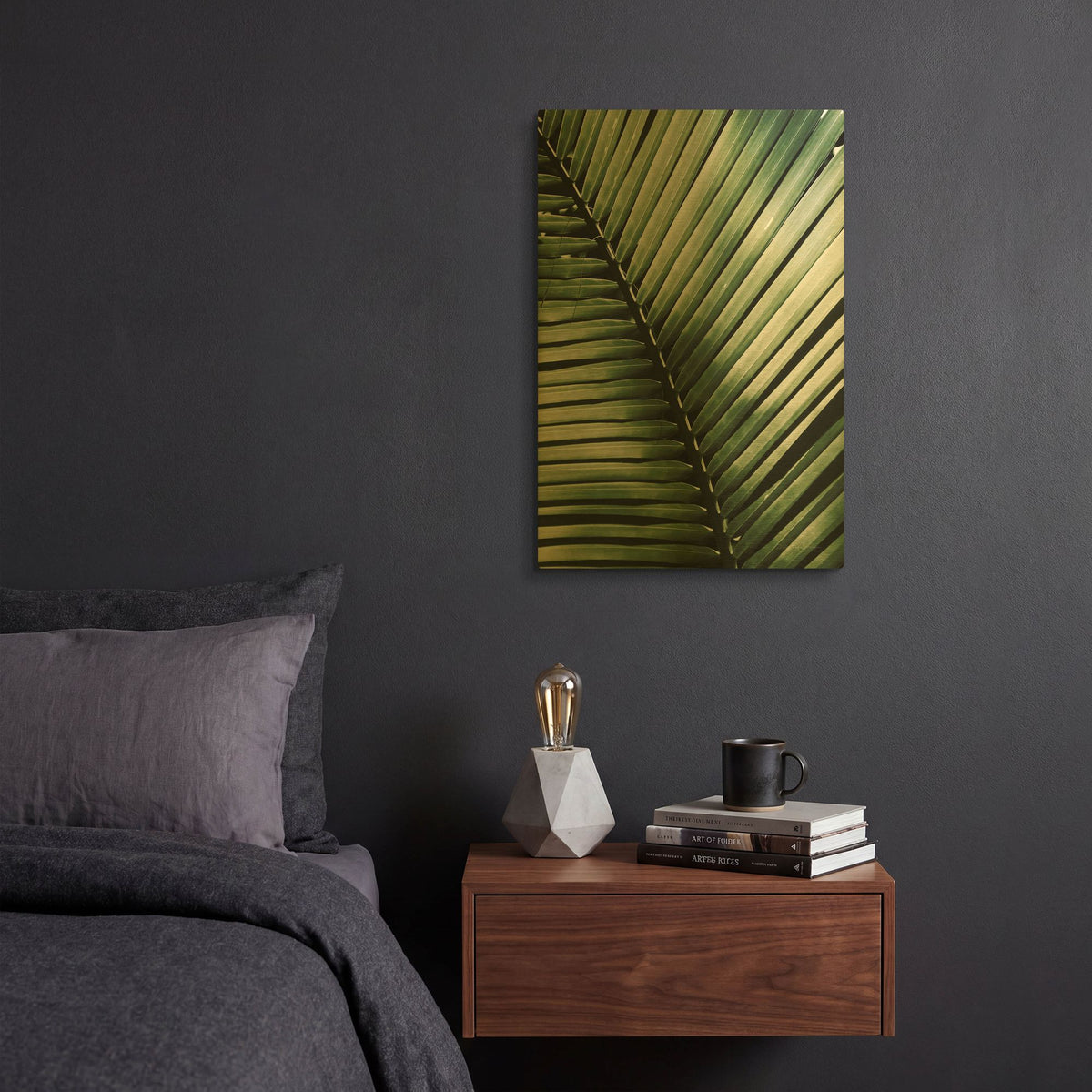 'Palm Frond I Green' By Debra Van Swearingen Gold Metal Wall Art