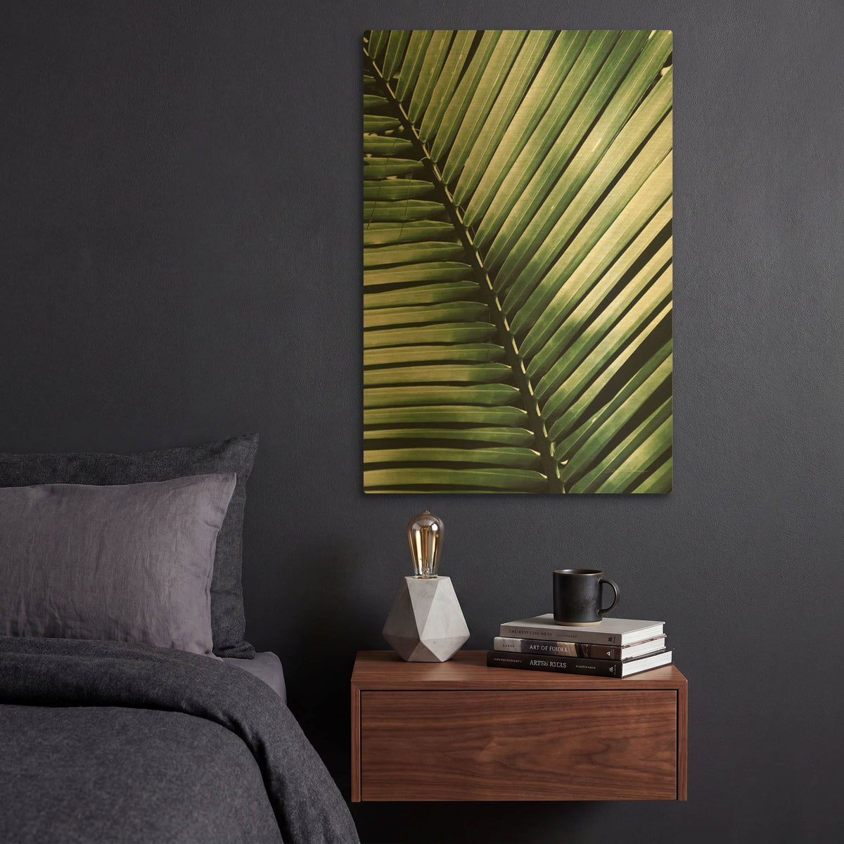 'Palm Frond I Green' By Debra Van Swearingen Gold Metal Wall Art