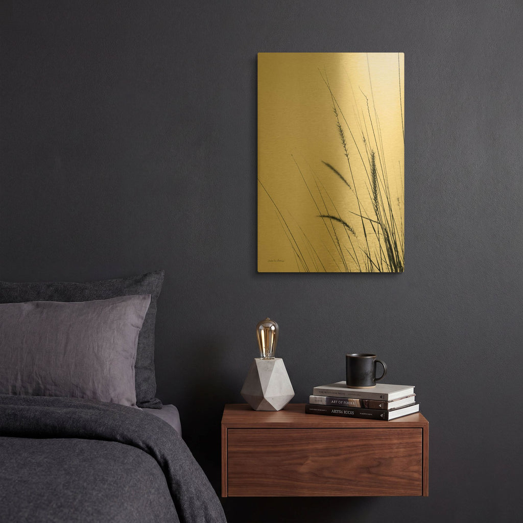 'Field Grasses II' By Debra Van Swearingen Gold Metal Wall Art