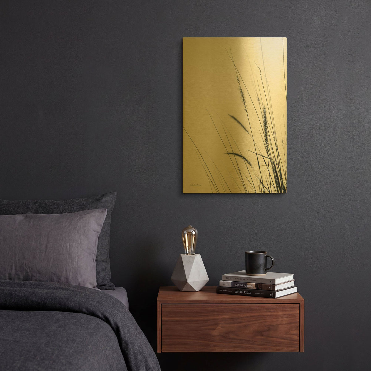 'Field Grasses II' By Debra Van Swearingen Gold Metal Wall Art