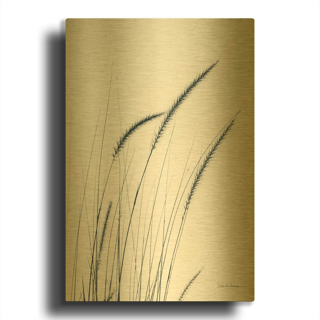 'Field Grasses III' By Debra Van Swearingen Gold Metal Wall Art