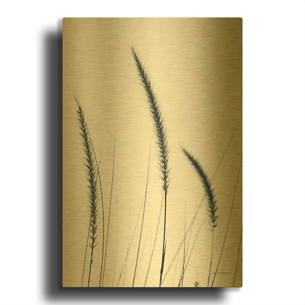 'Field Grasses IV' By Debra Van Swearingen Gold Metal Wall Art