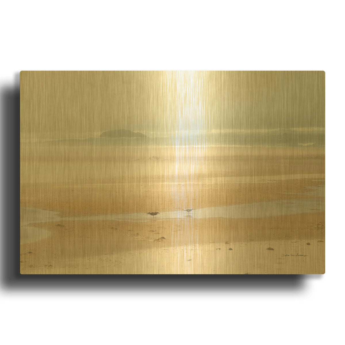 'Cold Beach I' By Debra Van Swearingen Gold Metal Wall Art