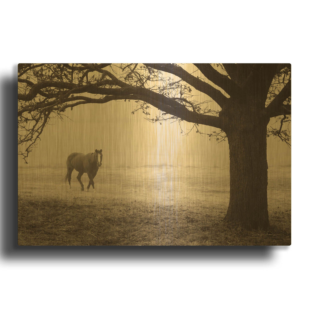'Hazy Horse I' By Debra Van Swearingen Gold Metal Wall Art