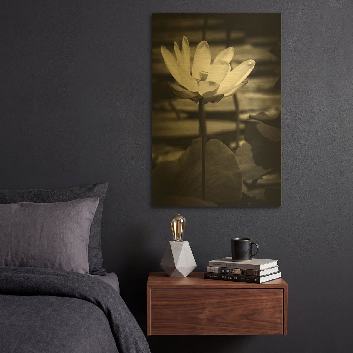 'Lotus Flower VIII' By Debra Van Swearingen Gold Metal Wall Art