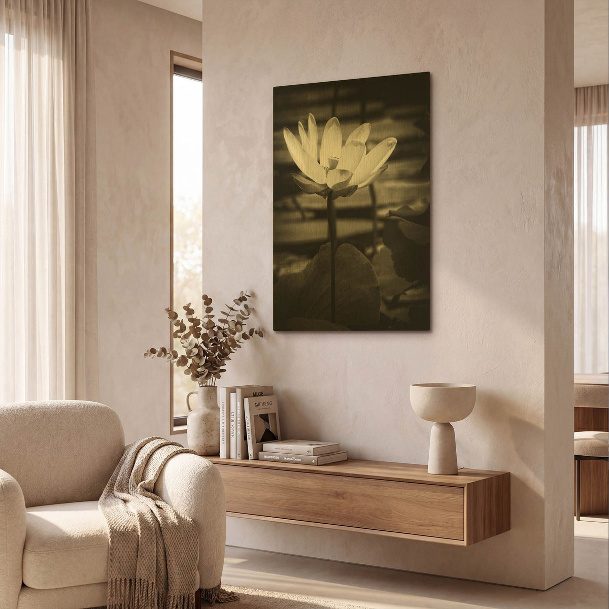 'Lotus Flower VIII' By Debra Van Swearingen Gold Metal Wall Art