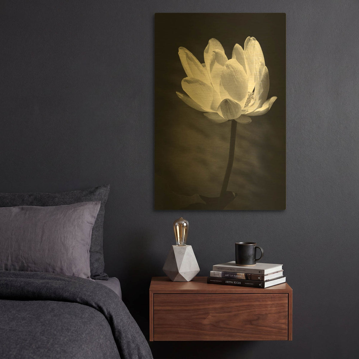 'Lotus Flower X' By Debra Van Swearingen Gold Metal Wall Art