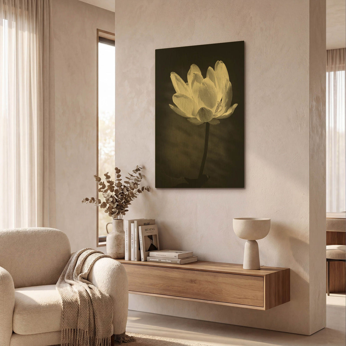 'Lotus Flower X' By Debra Van Swearingen Gold Metal Wall Art