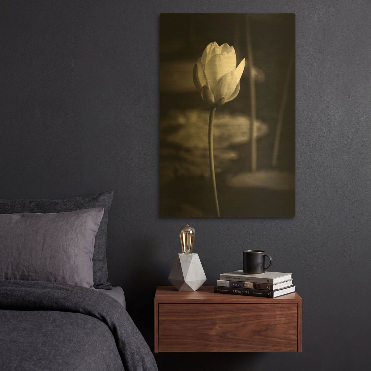 'Lotus Flower VI' By Debra Van Swearingen Gold Metal Wall Art
