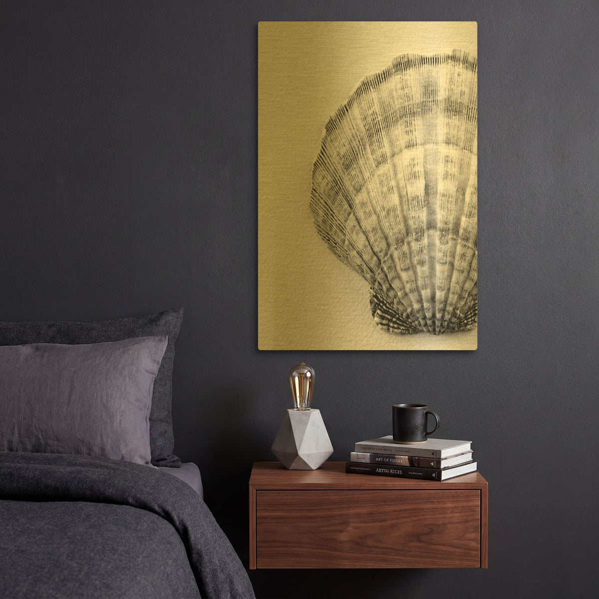 'On The Half Shell' By Debra Van Swearingen Gold Metal Wall Art