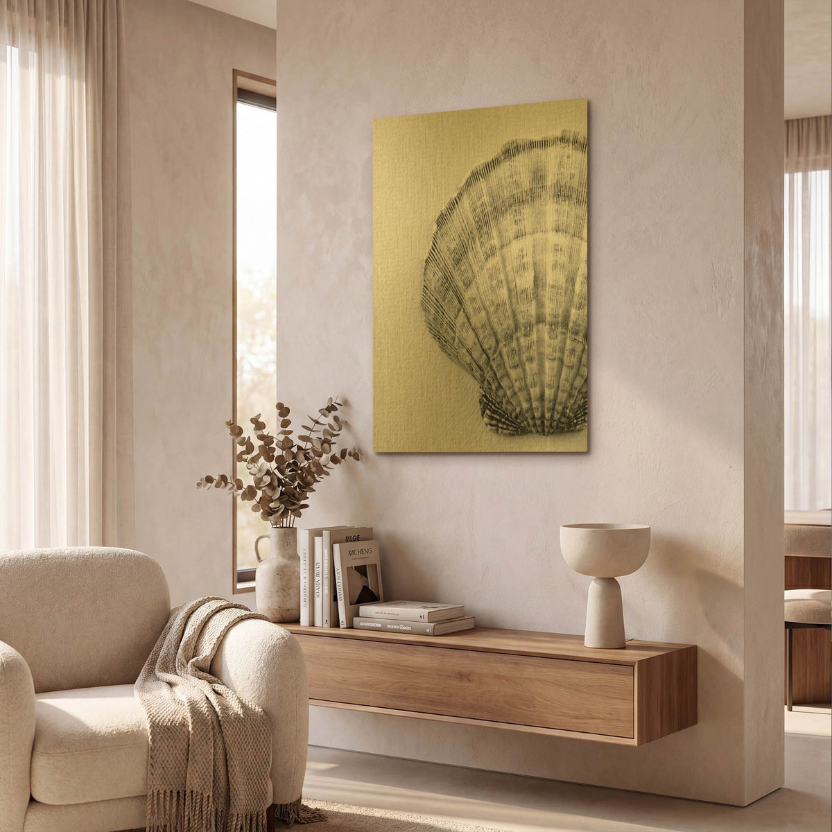 'On The Half Shell' By Debra Van Swearingen Gold Metal Wall Art