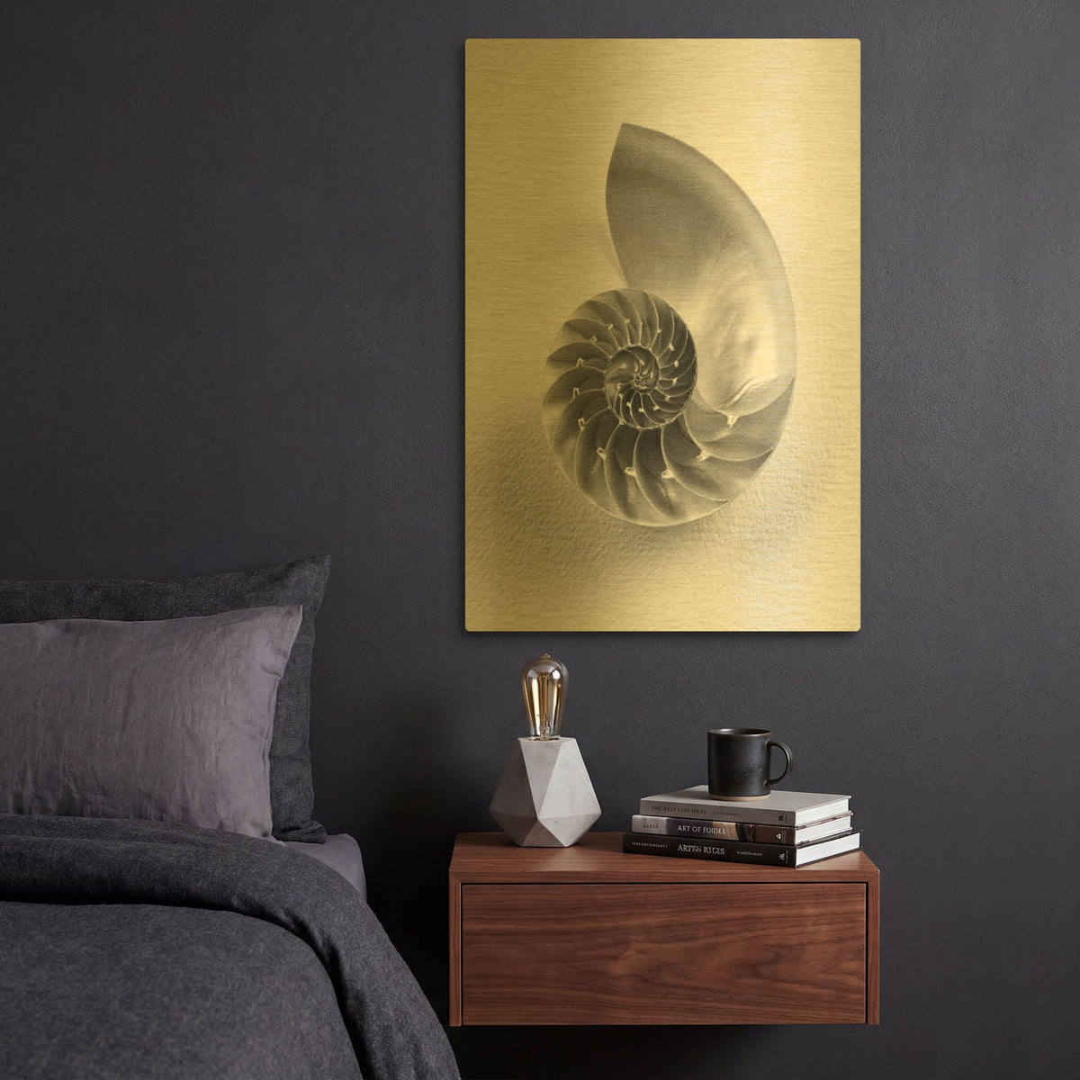 'Nautilus 4' By Debra Van Swearingen Gold Metal Wall Art