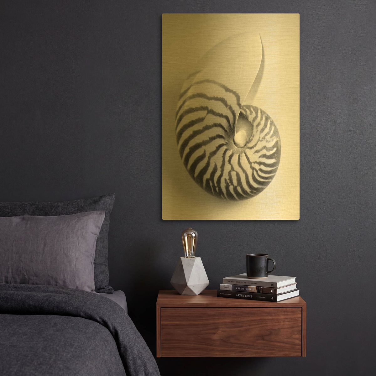 'Nautilus 2' By Debra Van Swearingen Gold Metal Wall Art
