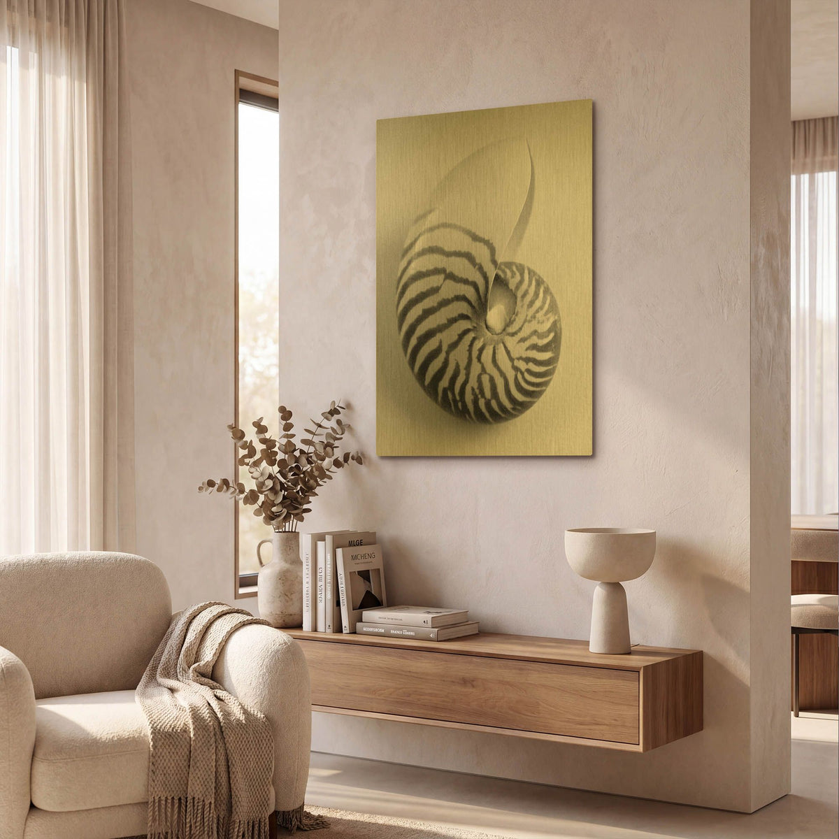 'Nautilus 2' By Debra Van Swearingen Gold Metal Wall Art