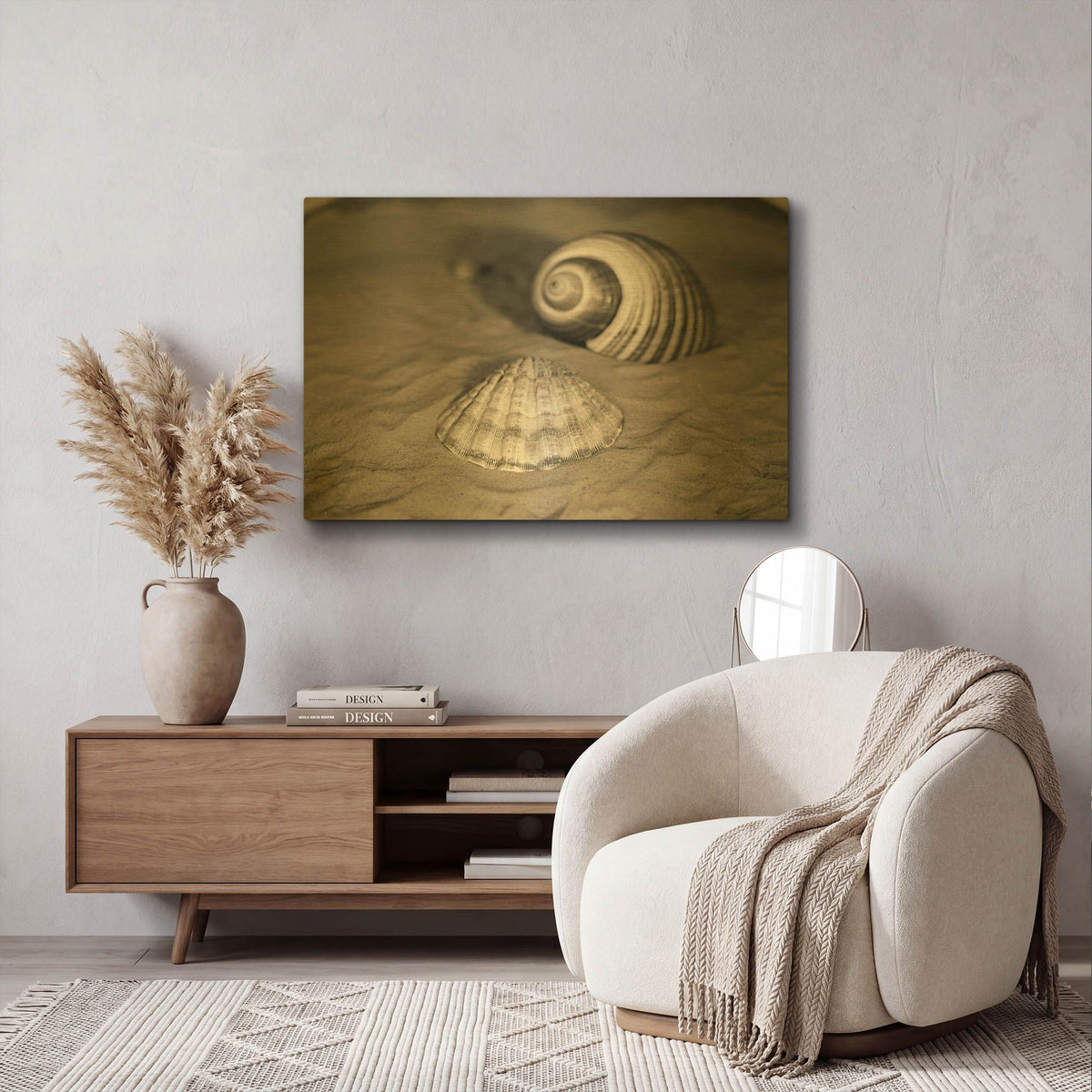 'Scallop Tonna' By Debra Van Swearingen Gold Metal Wall Art