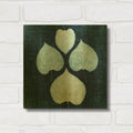 'Leaves on Linen IV' By Debra Van Swearingen Gold Metal Wall Art
