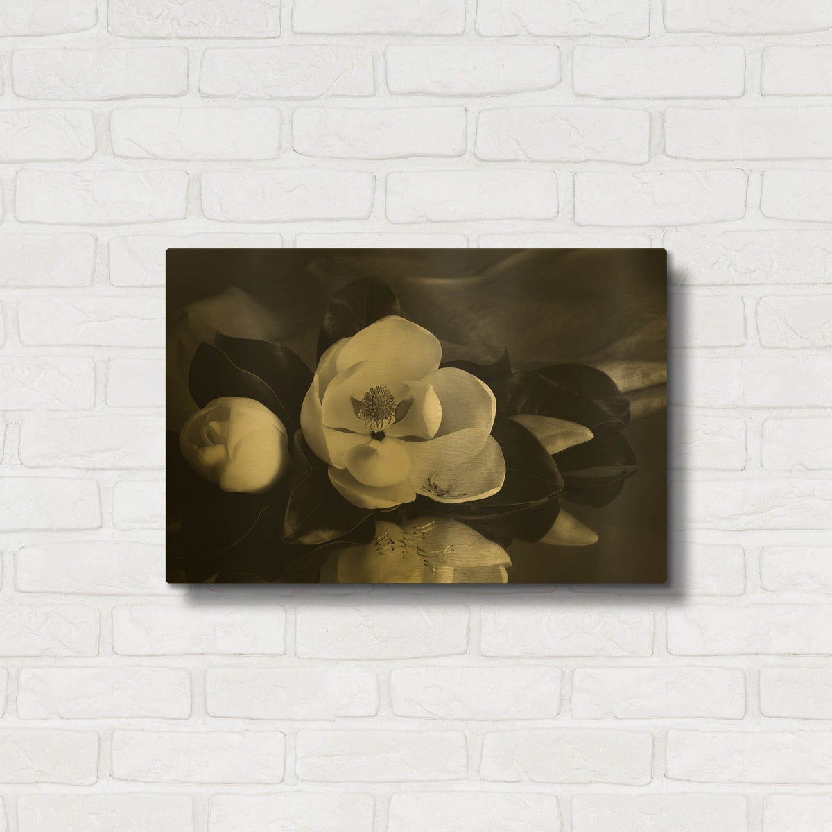 'Magnolia in Bloom' By Debra Van Swearingen Gold Metal Wall Art