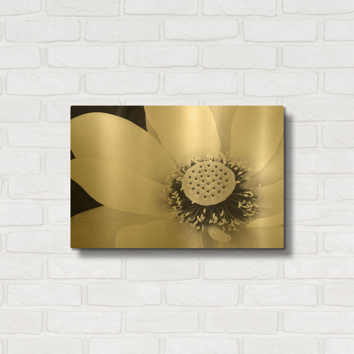 'Lotus Flower IV' By Debra Van Swearingen Gold Metal Wall Art