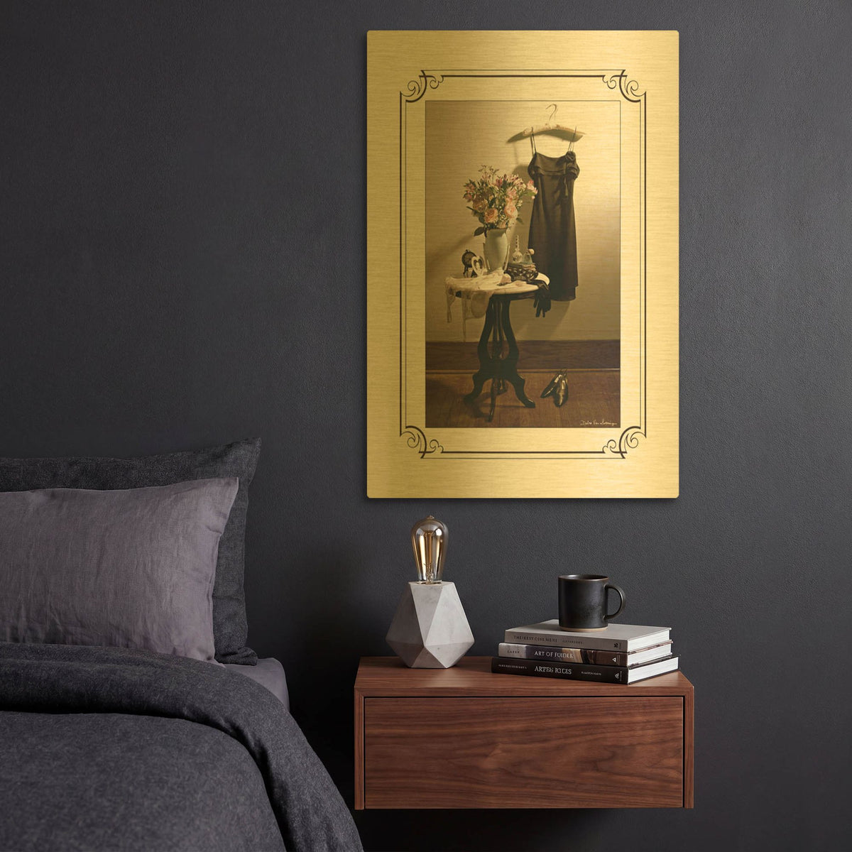 'Anticipation Hers' By Debra Van Swearingen Gold Metal Wall Art