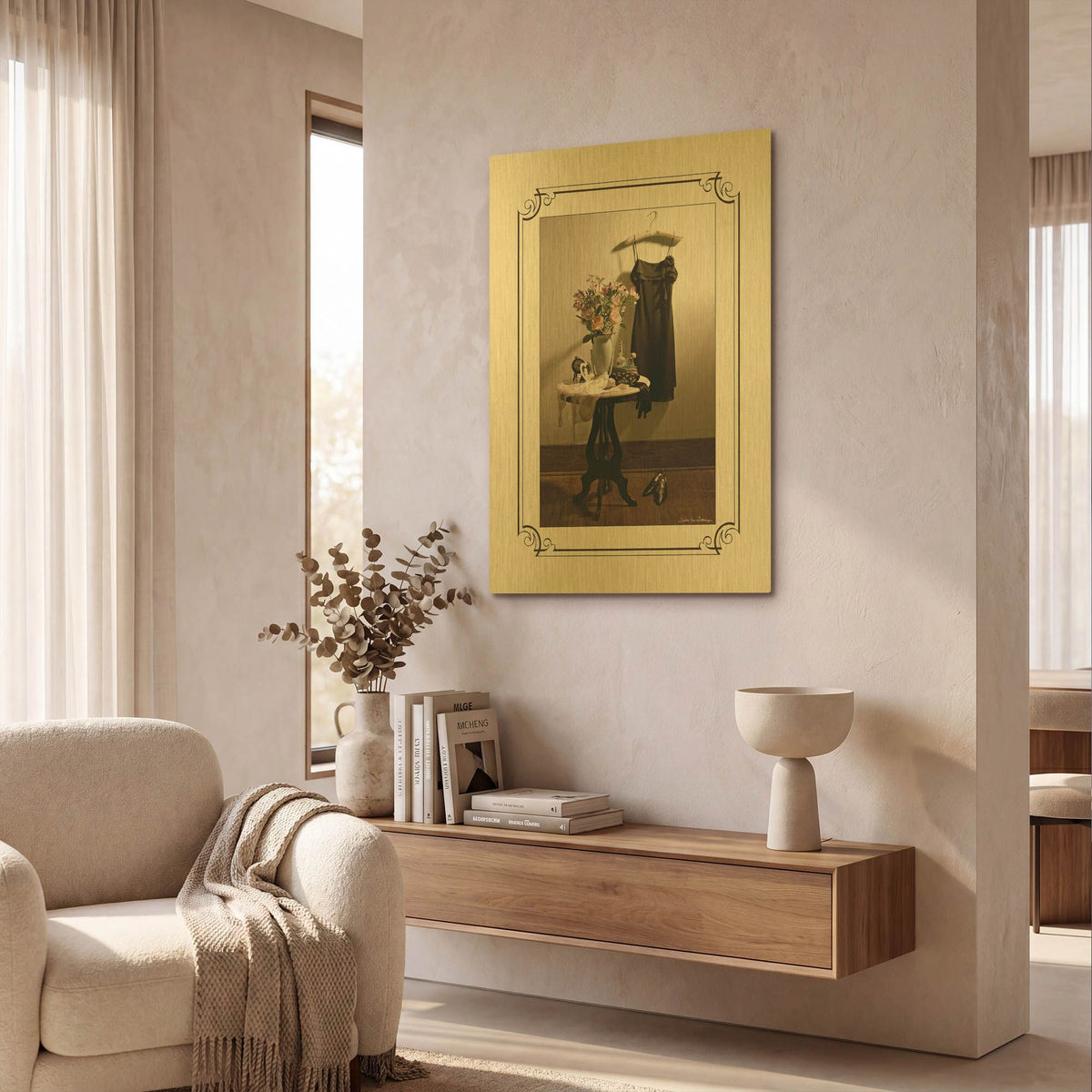 'Anticipation Hers' By Debra Van Swearingen Gold Metal Wall Art