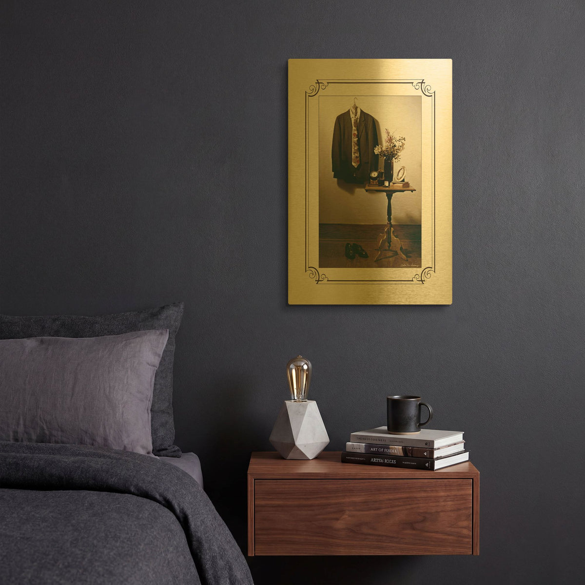 'Anticipation Him' By Debra Van Swearingen Gold Metal Wall Art