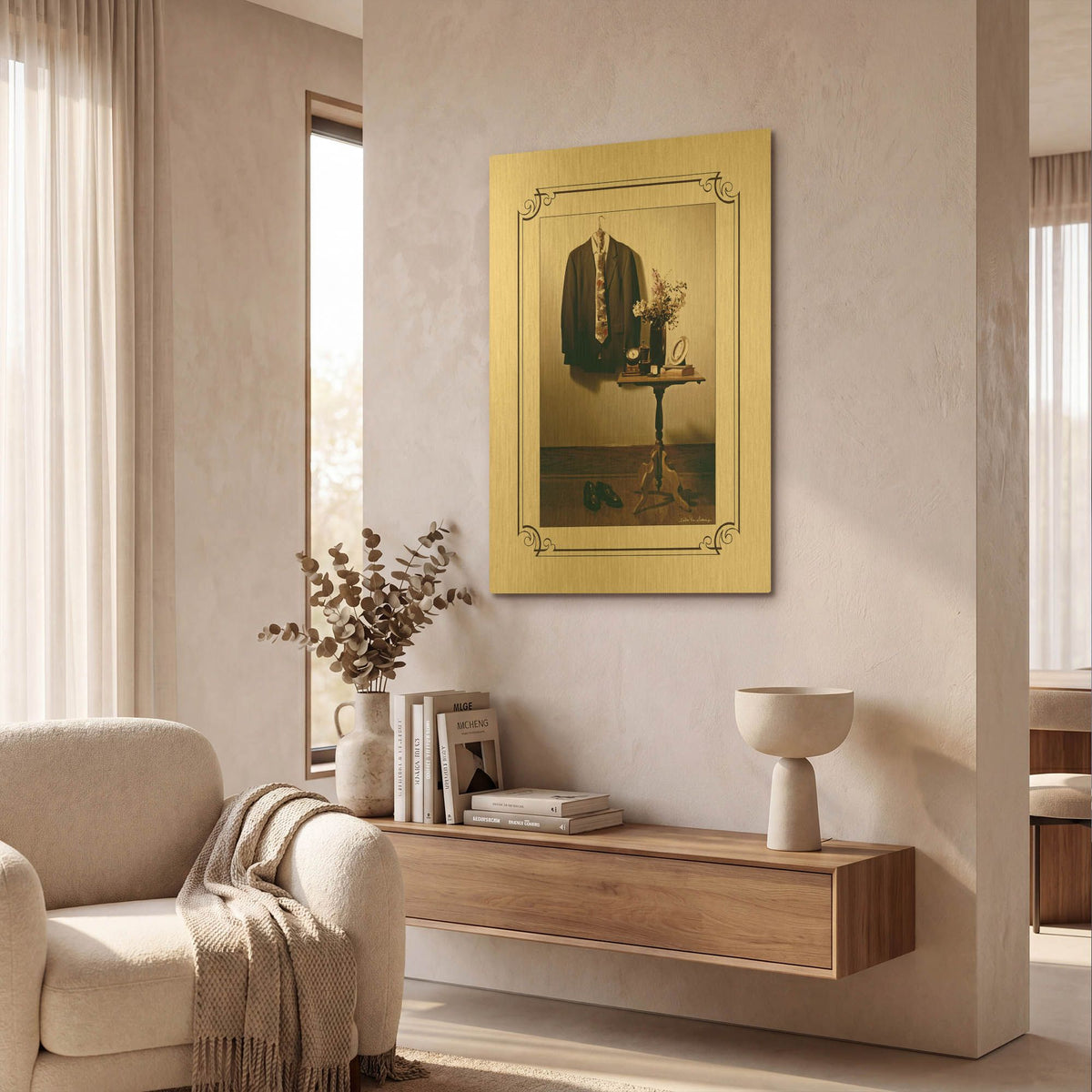 'Anticipation Him' By Debra Van Swearingen Gold Metal Wall Art
