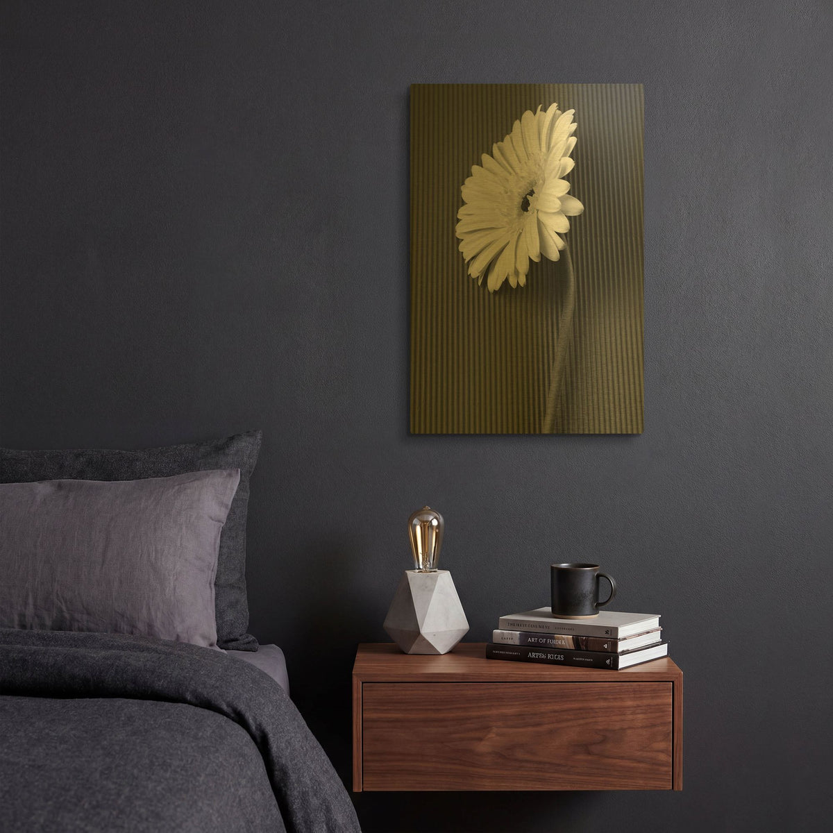 'Fresh Cut Daisy II' By Debra Van Swearingen Gold Metal Wall Art