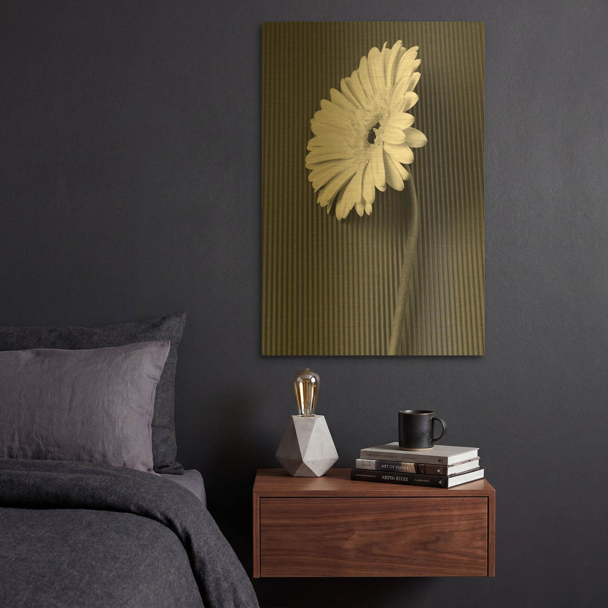 'Fresh Cut Daisy II' By Debra Van Swearingen Gold Metal Wall Art