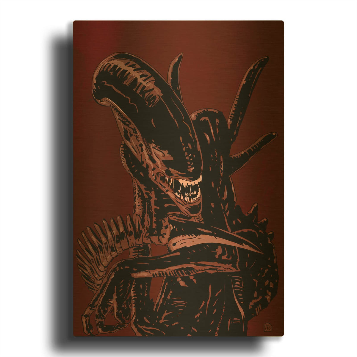 'Alien' By Giuseppe Cristiano Gold Metal Wall Art