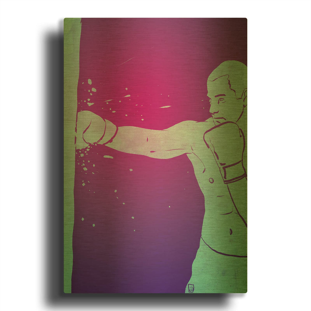 'Boxing Club 6' By Giuseppe Cristiano Gold Metal Wall Art