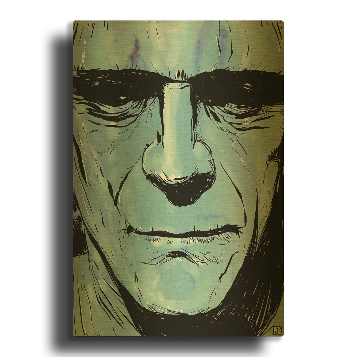 'Frankenstein' By Giuseppe Cristiano Gold Metal Wall Art