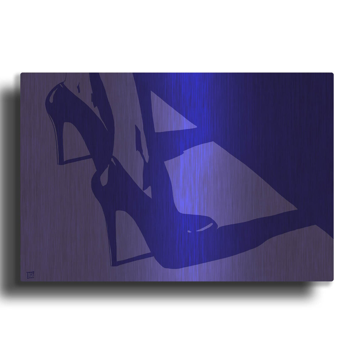 'Heels in blue' By Giuseppe Cristiano Gold Metal Wall Art