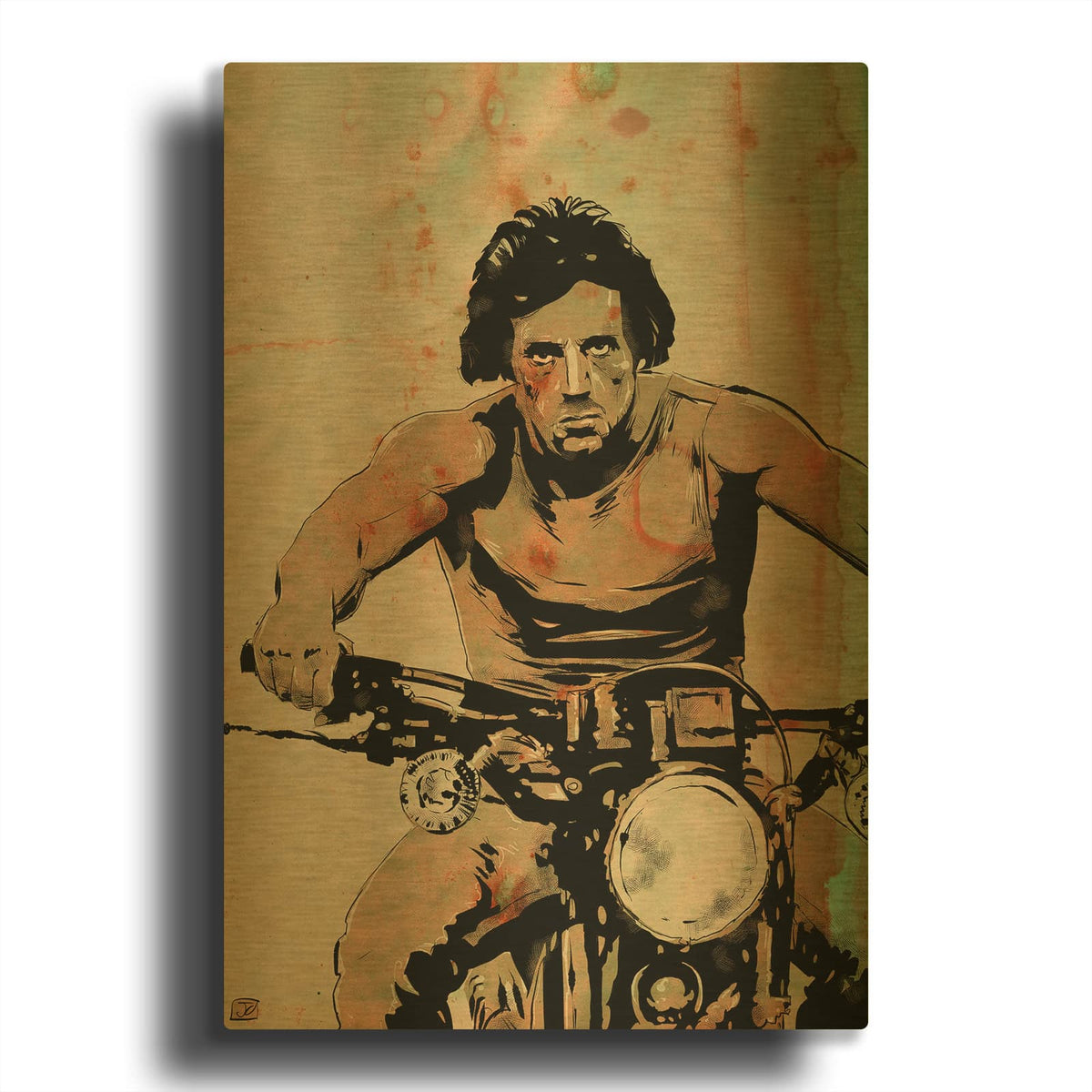 'Rambo' By Giuseppe Cristiano Gold Metal Wall Art