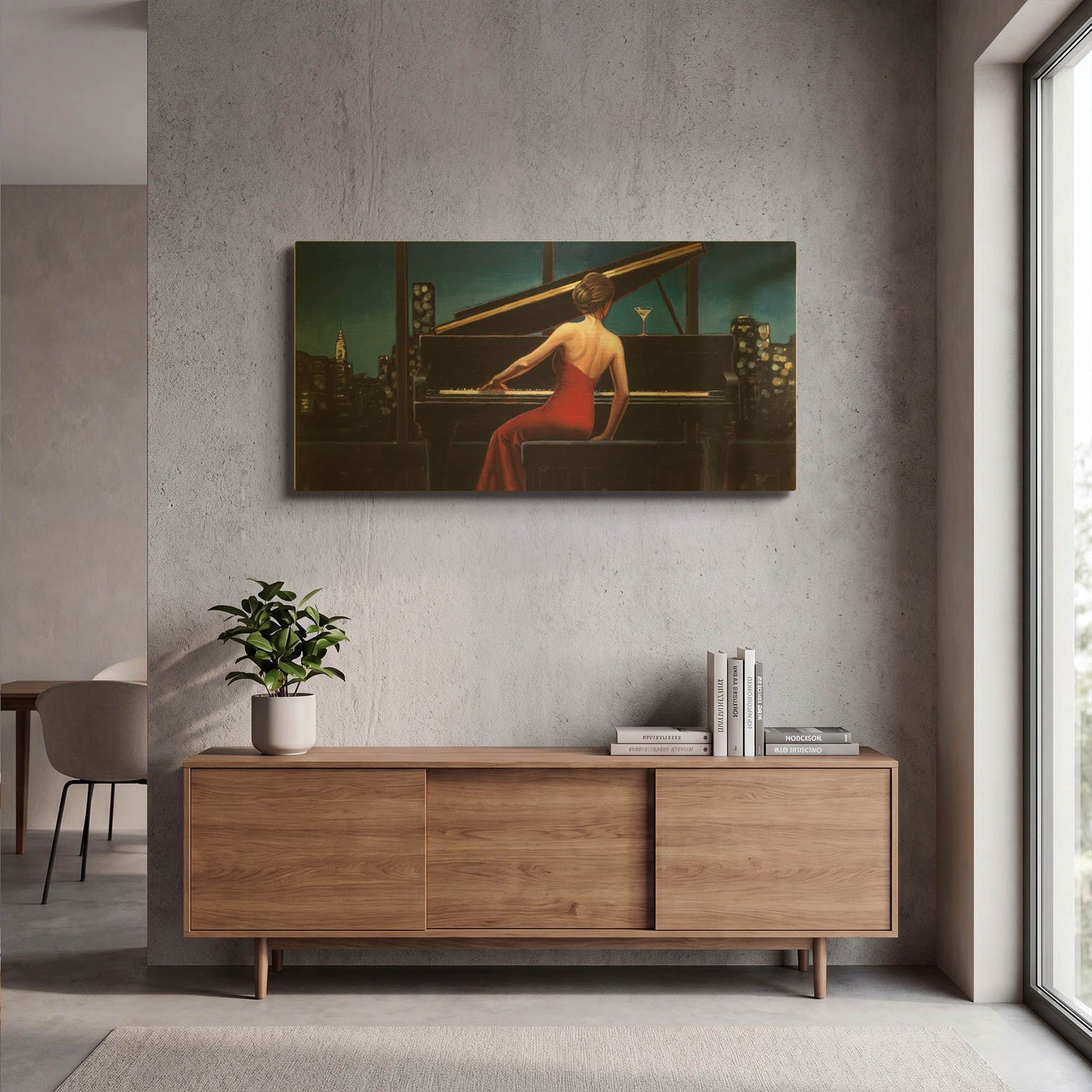 'Lady in Red' By Marco Fabiano Gold Metal Wall Art