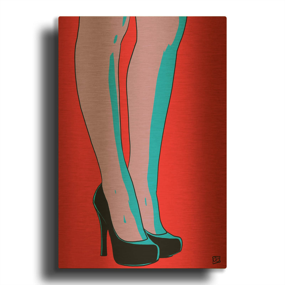'Shoes IX' By Giuseppe Cristiano Gold Metal Wall Art