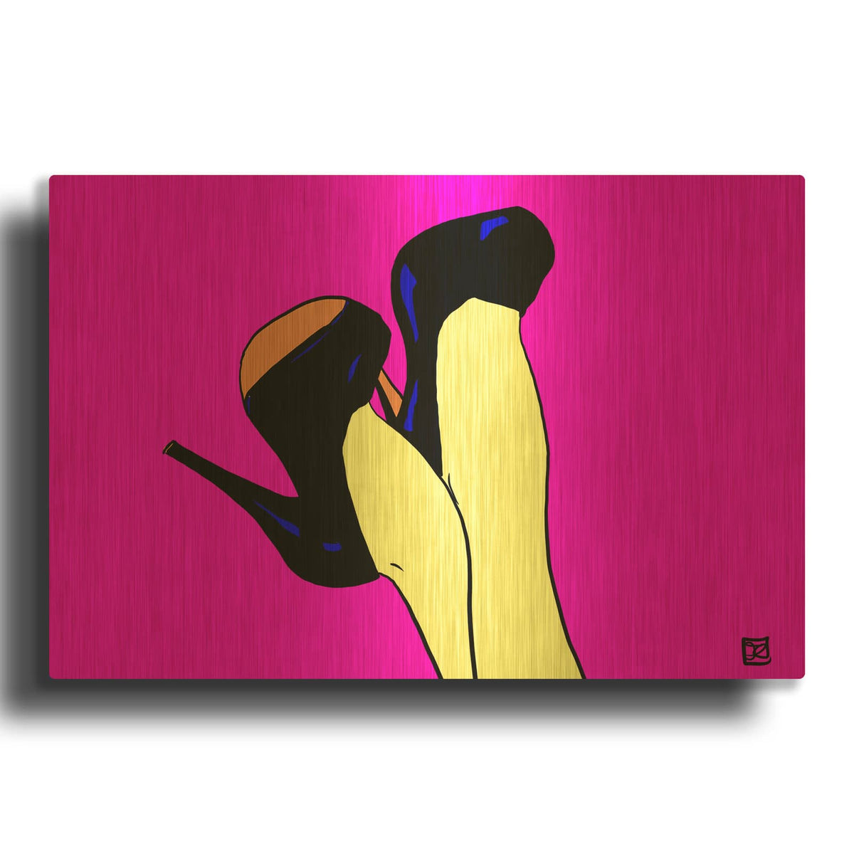 'Shoes Up!' By Giuseppe Cristiano Gold Metal Wall Art