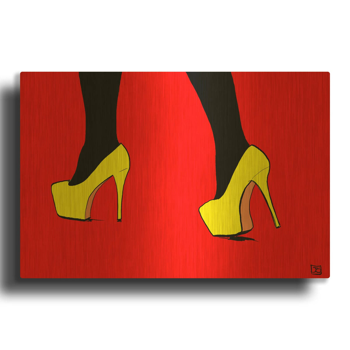 'Shoes VIII' By Giuseppe Cristiano Gold Metal Wall Art