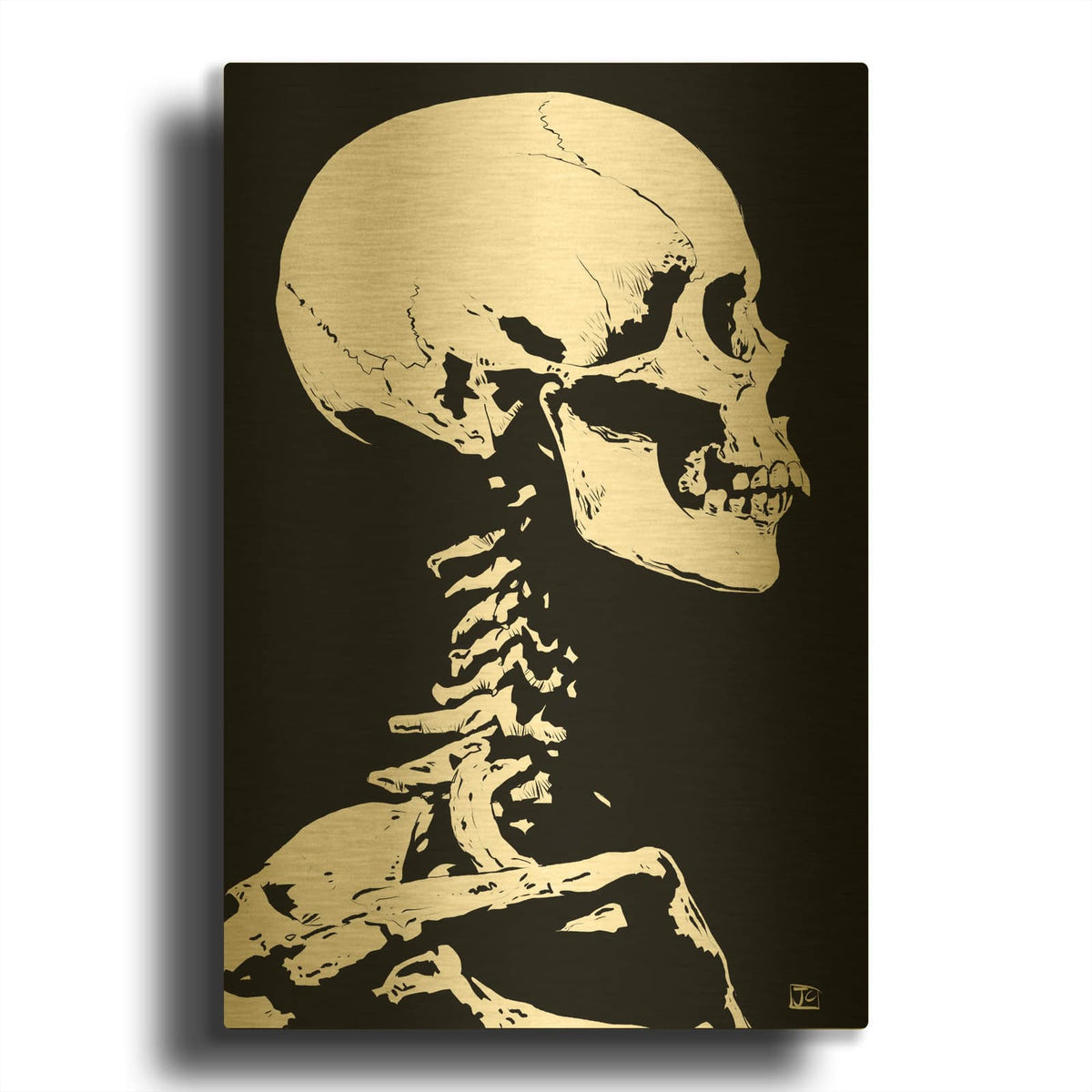 'Skeleton' By Giuseppe Cristiano Gold Metal Wall Art