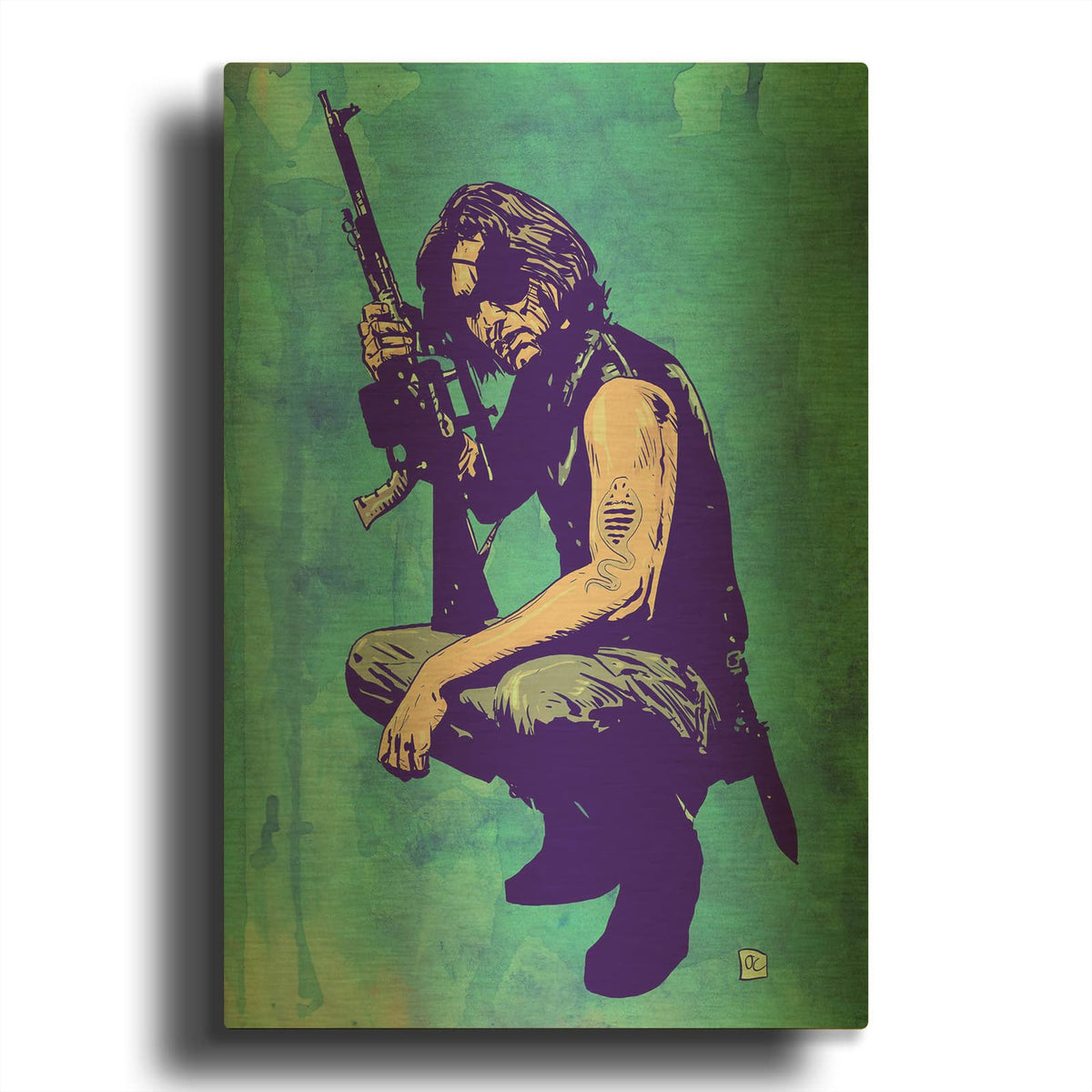 'Snake Plissken' By Giuseppe Cristiano Gold Metal Wall Art