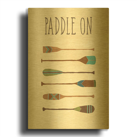 'Lake Retreat VI' By Veronique Charron Gold Metal Wall Art