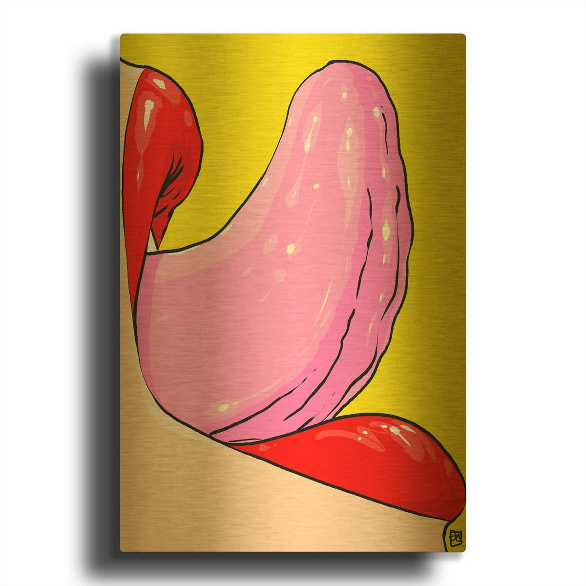 'Tongue' By Giuseppe Cristiano Gold Metal Wall Art