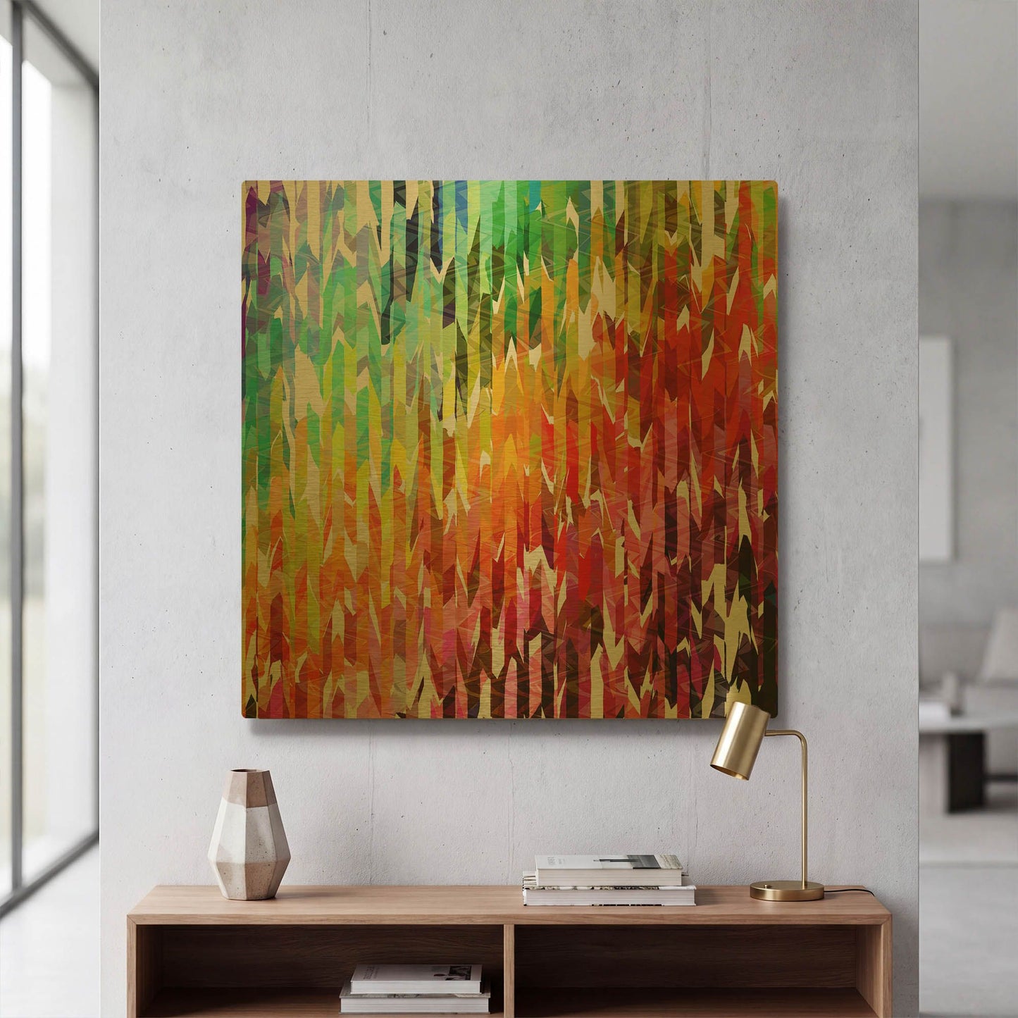 'Designer Stripes' By Shandra Smith Gold Metal Wall Art