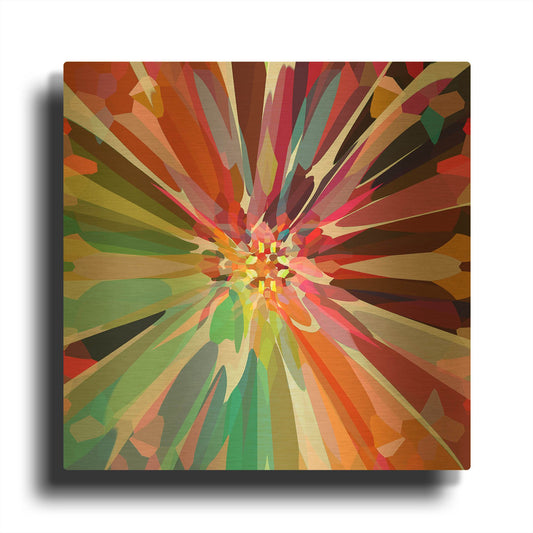 'Flower 16' By Shandra Smith Gold Metal Wall Art