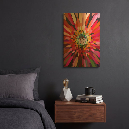 'Pink Flower' By Shandra Smith Gold Metal Wall Art